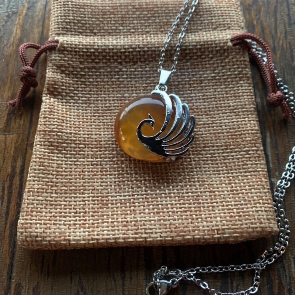 Carnelian Necklace Carnelian Pendant Phoenix Crystal Necklace Phoenix Pendant